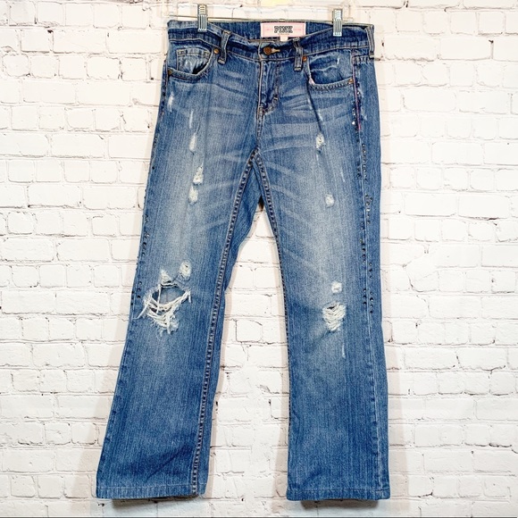PINK Victoria's Secret Denim - Pink Victoria's Secret Jeans Jeweled Distressed